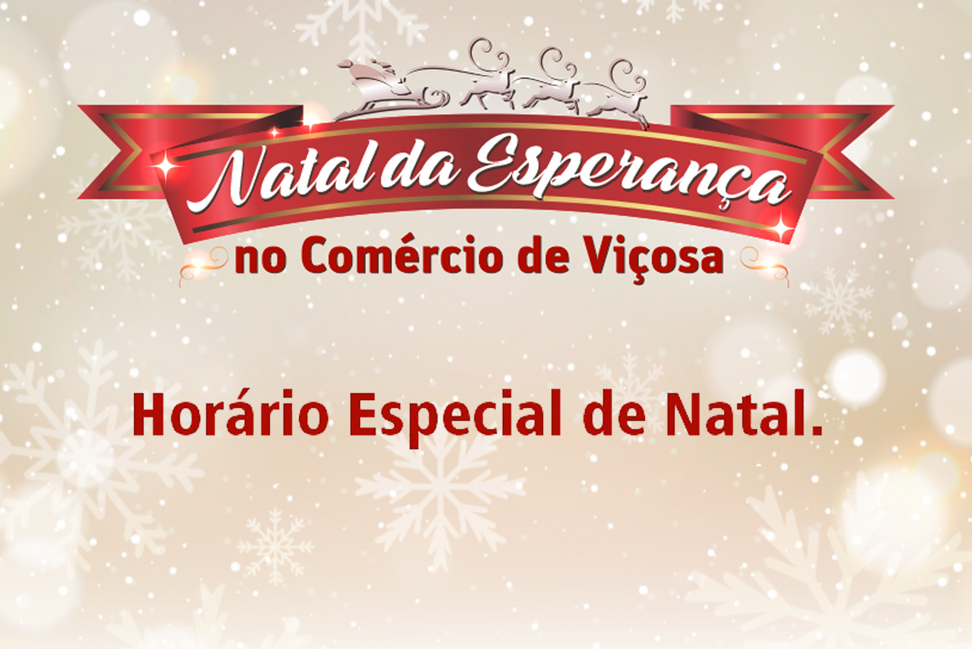 Horário de Natal para o comércio de Viçosa