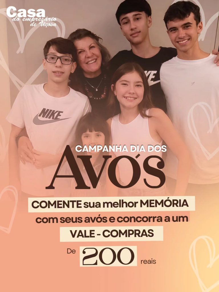 Arte da Campanha do Dia dos Avós 2026: comente sua melhor memória com seus avós e concorra a um vale-compras de R$ 200