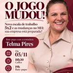 Arte do bate-papo O Jogo Mudou, da CME Viçosa, com a contadora Telma Pires, em 5 de novembro